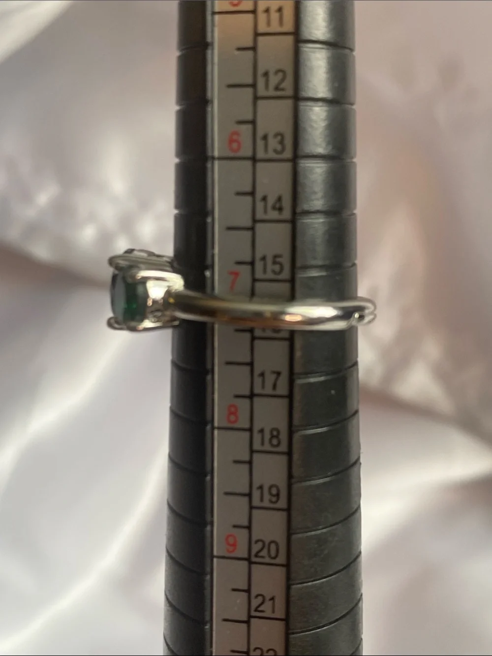 Triple Green Stone Sterling-Look Ring